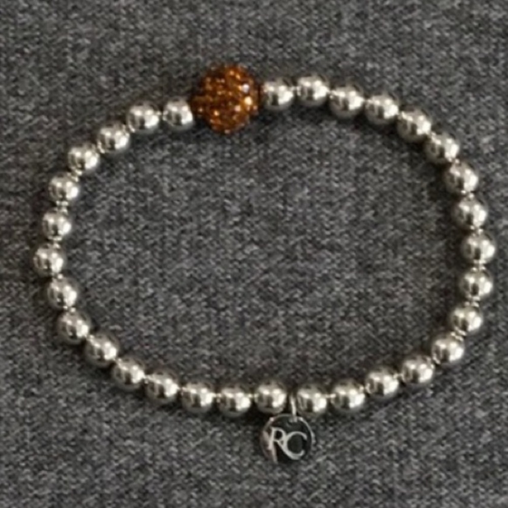 ⛱️🔥Heavy Silver Stretch Beaded Bracelet - OS
